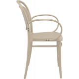 Marcel XL beige openwork chair with armrests Siesta