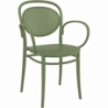 Marcel XL olive openwork chair with armrests Siesta