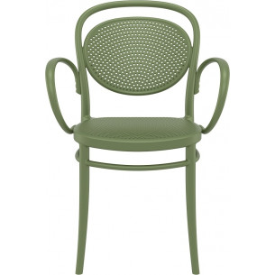 Marcel XL olive openwork chair with armrests Siesta 2