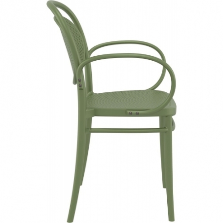Marcel XL olive openwork chair with armrests Siesta