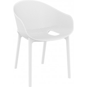 Sky Pro white openwork chair with armrests Siesta