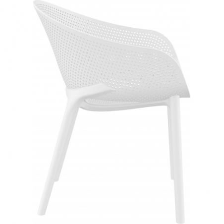 Sky Pro white openwork chair with armrests Siesta