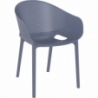 Sky Pro dark grey openwork chair with armrests Siesta