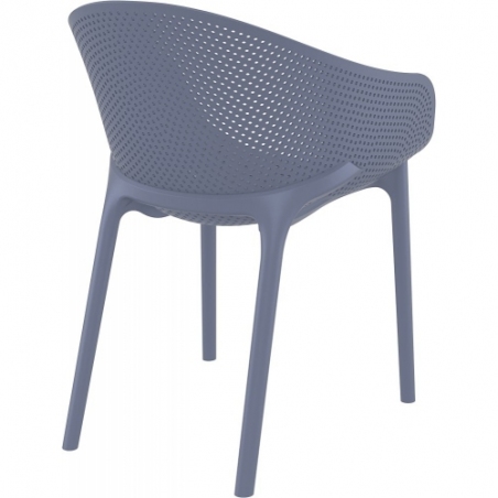 Sky Pro dark grey openwork chair with armrests Siesta