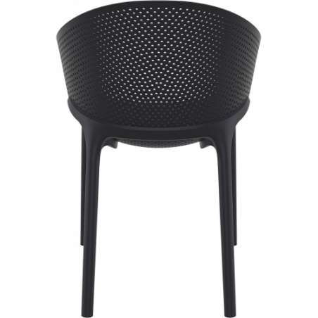 Sky Pro black openwork chair with armrests Siesta