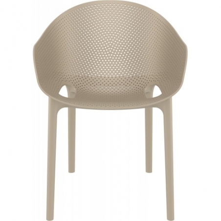 Sky Pro beige openwork chair with armrests Siesta