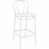 Krzesło barowe plastikowe Victor 75 białe Siesta do kuchni