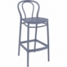 Krzesło barowe plastikowe Victor 75 ciemno szare Siesta do kuchni