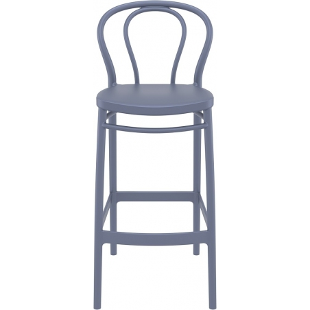 Krzesło barowe plastikowe Victor 75 ciemno szare Siesta do kuchni