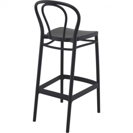 Krzesło barowe plastikowe Victor 75 czarne Siesta do kuchni
