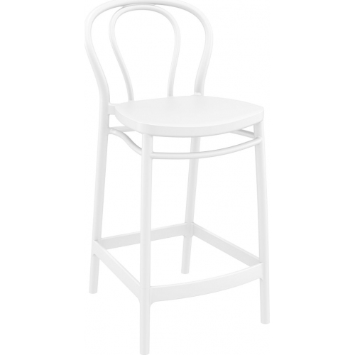 Victor 65 white plastic bar chair Siesta