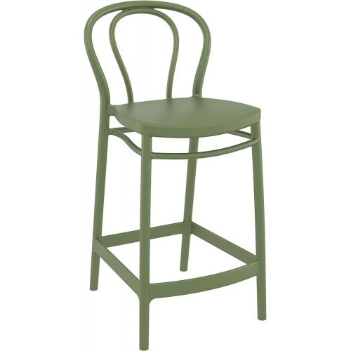 Victor 65 olive plastic bar chair Siesta