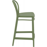 Victor 65 olive plastic bar chair Siesta