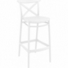 Krzesło barowe plastikowe Cross 75 białe Siesta do kuchni