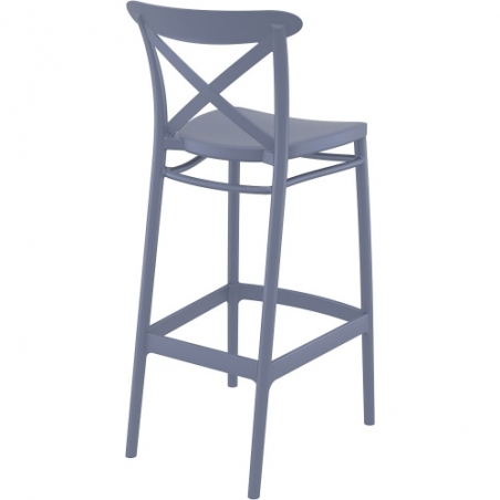 Krzesło barowe plastikowe Cross 75 ciemno szare Siesta do kuchni