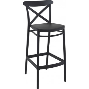 Cross 75 black plastic bar chair Siesta