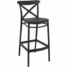 Krzesło barowe plastikowe Cross 75 czarne Siesta do kuchni