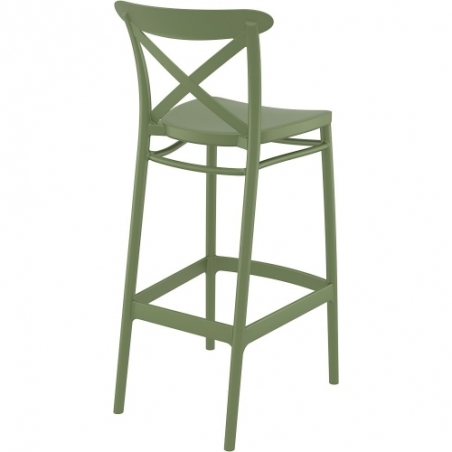 Krzesło barowe plastikowe Cross 75 oliwkowe Siesta do kuchni