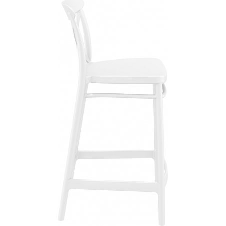 Krzesło barowe plastikowe Cross 65 białe Siesta do kuchni