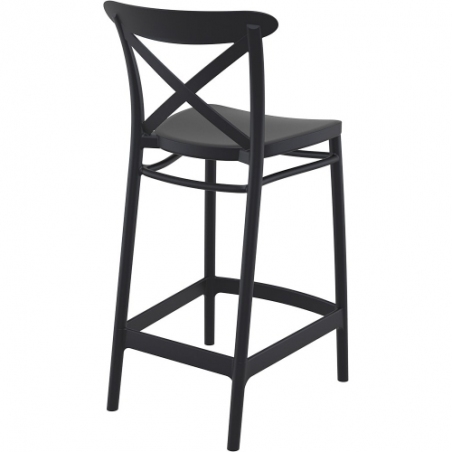Cross 65 black plastic bar chair Siesta