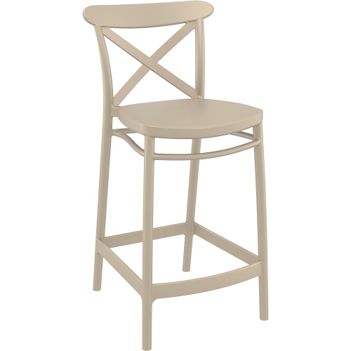 Cross 65 beige plastic bar chair Siesta