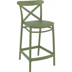 Cross 65 olive plastic bar chair Siesta