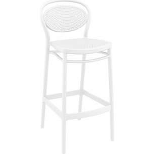 Marcel 75 white plastic bar chair Siesta