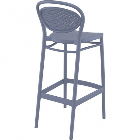 Krzesło barowe plastikowe Marcel 75 ciemno szare Siesta do kuchni