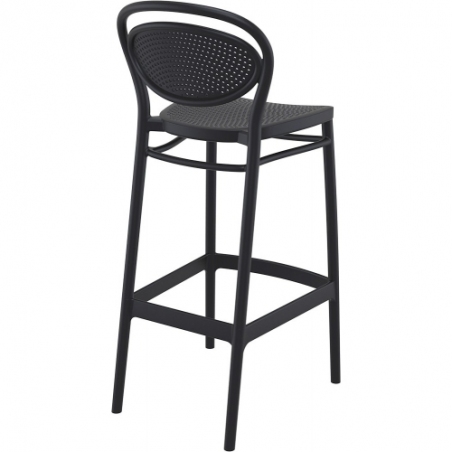 Krzesło barowe plastikowe Marcel 75 czarne Siesta do kuchni