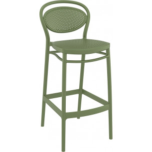 Marcel 75 olive plastic bar chair Siesta