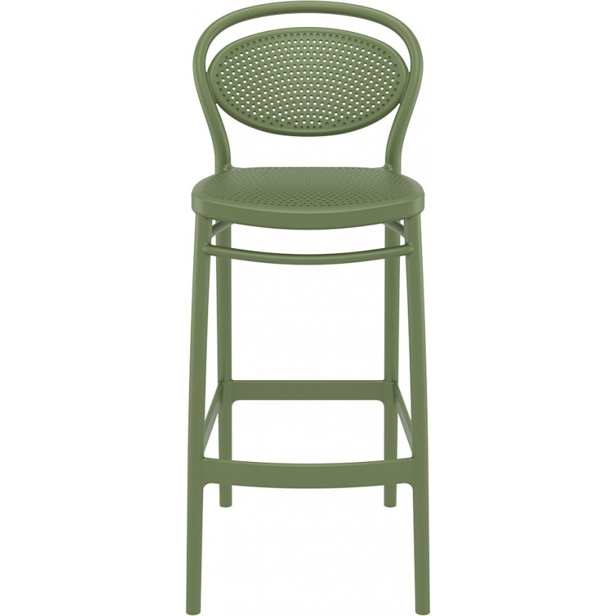 Marcel 75 olive plastic bar chair Siesta