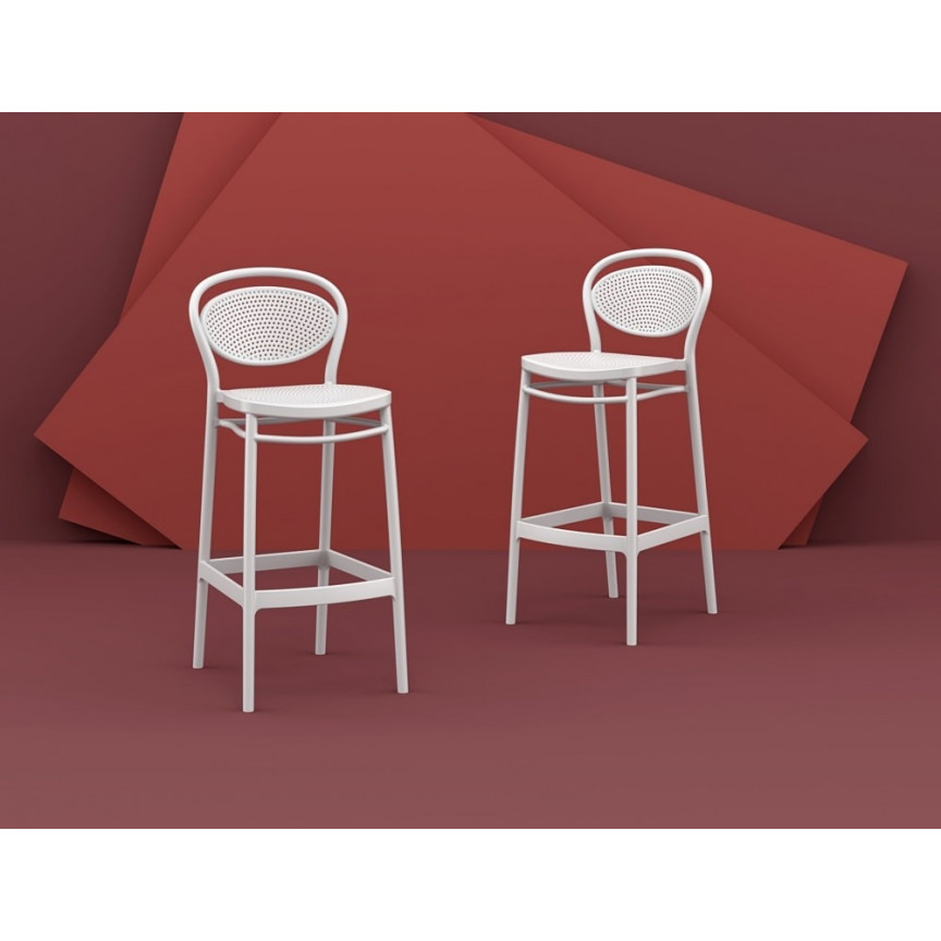 Marcel 75 olive plastic bar chair Siesta