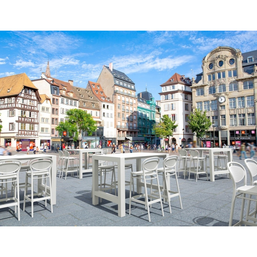 Marcel 75 olive plastic bar chair Siesta