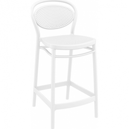 Marcel 65 white plastic bar chair Siesta