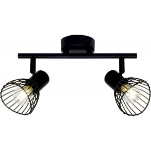 Elhi II black wire ceiling spotlight with 2 lights Brilliant