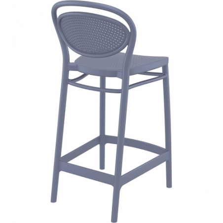 Marcel 65 dark grey plastic bar chair Siesta