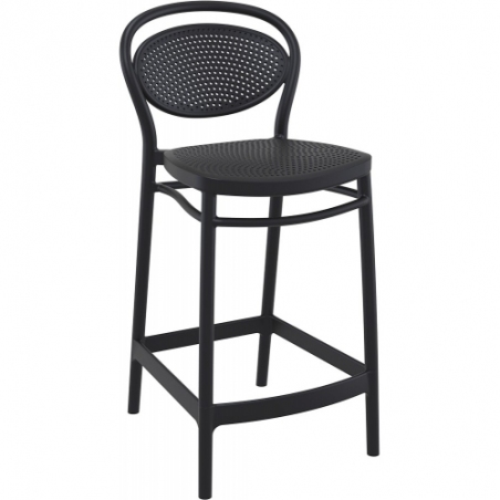 Marcel 65 black plastic bar chair Siesta