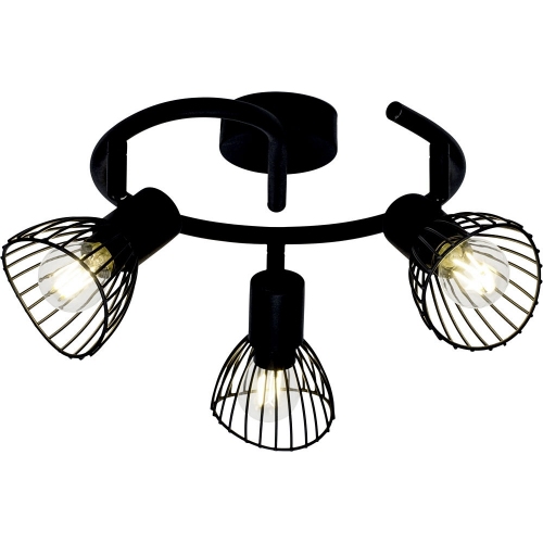 Elhi III black wire ceiling spotlight with 3 lights Brilliant