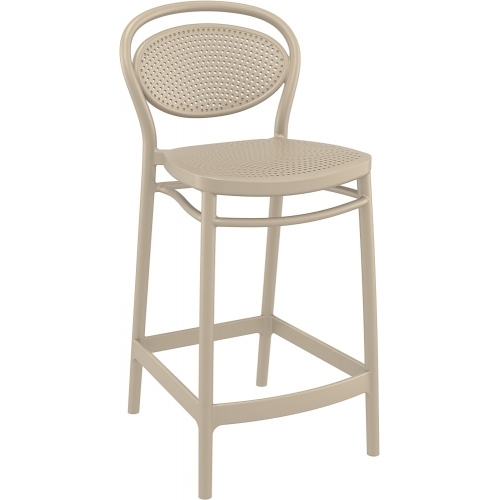 Marcel 65 beige plastic bar chair Siesta