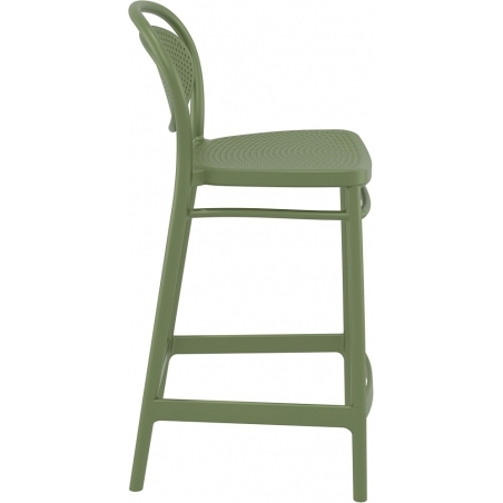 Krzesło barowe plastikowe Marcel 65 oliwkowe Siesta do kuchni