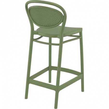 Marcel 65 olive plastic bar chair Siesta