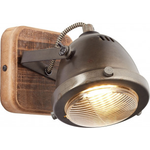 Carmen old silver&amp;wood industrial wall lamp Brilliant