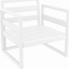 Mykonos white plastic garden armchair Siesta
