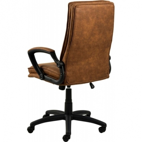 Wygodne Fotel biurowy tapicerowany Brad brązowy Actona do gabinetu