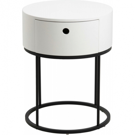 Polo white industrial bedside table Actona
