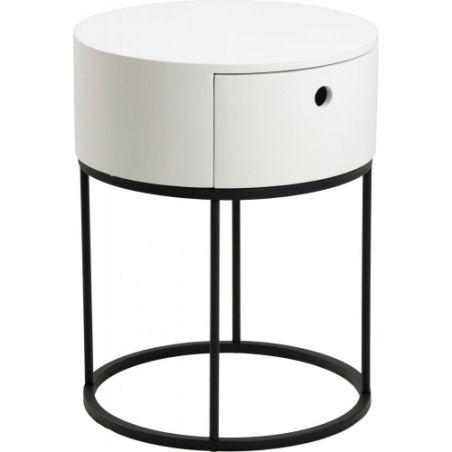 Polo white industrial bedside table Actona