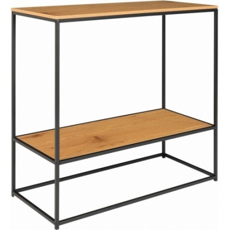 Vita 80 oak industrial console table with shelf Intesi
