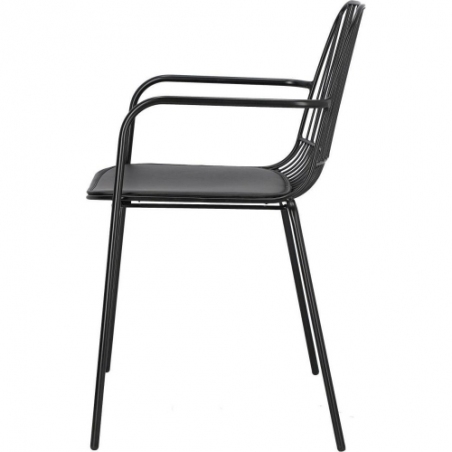 Willy Arm black wire chair with armrests Intesi