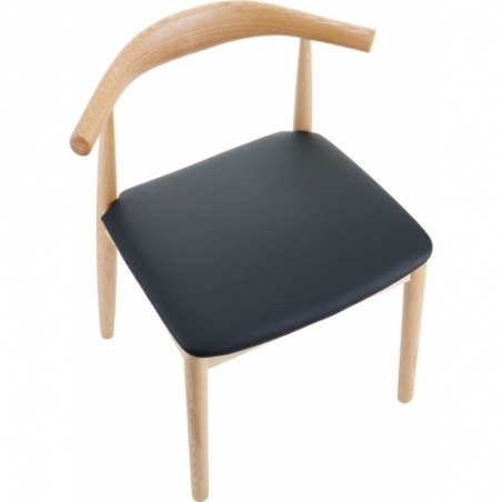 Stylowe Krzesło drewniane designerskie Classy naturalny/czarny Moos Home do kuchni, jadalni i restauracji