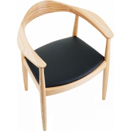 Stylowe Krzesło drewniane designerskie King naturalny/czarny Moos Home do kuchni, jadalni i restauracji